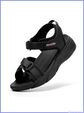 Orthopedic Wide Sandals Adjustable Faux Leather Platform